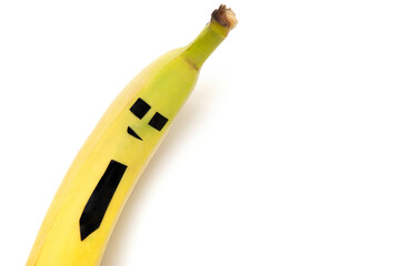 Anthropomorphic banana isolated on white