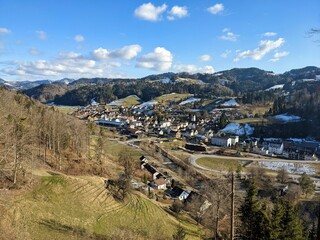 Fototapeta na wymiar Bauma, Small village in the Tosstal in the Zurich Oberland.