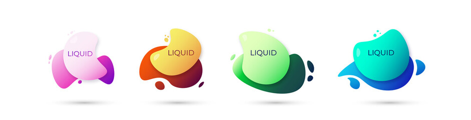 Web liquid banner set abstract element graphics shape template for design
Set of abstract modern graphic elements. Gradient abstract banners with flowing liquid shapes.