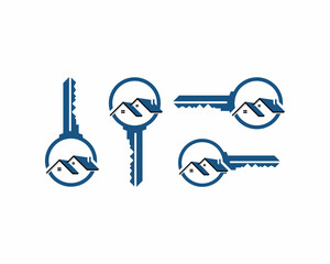 Elegant Key House Logo Design, Real Estate Logo Icon Symbol Design Vector Template