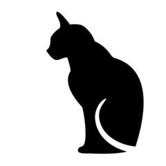 Black silhouette of cat dark wild vector