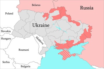 Map of the war in Ukraine and the Middle East.
