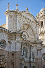 Fototapeta na wymiar detail of the portal of the cathedral of Cadiz, Spain