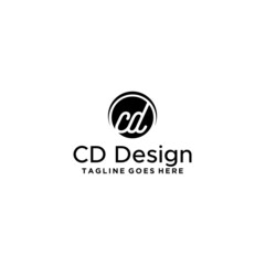 CD initial letter logo design template vector