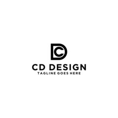 CD or C or DC or D initial letter logo design template vector