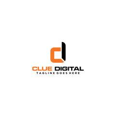 CD letter digital computer logo design