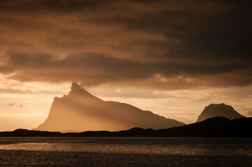 sunset over the mountains