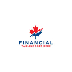 Canadian Financial Logo . Insurance Business Canadian logo Design Illustration . Business financial logo
