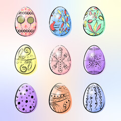 Easter eggs pysanka ornate set