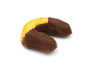 Chocolate biscuit isolated on white background