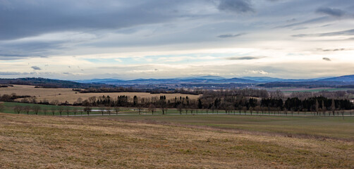 Czech countryside landscape. Early spring or late autumn.