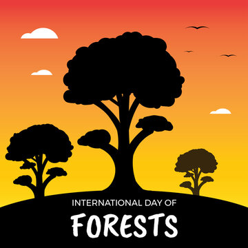 Design for celebrating International Day of Forest, march 21th