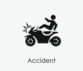 Accident vector icon. Editable stroke. Symbol in Line Art Style for Design, Presentation, Website or Apps Elements, Logo. Pixel vector graphics - Vector