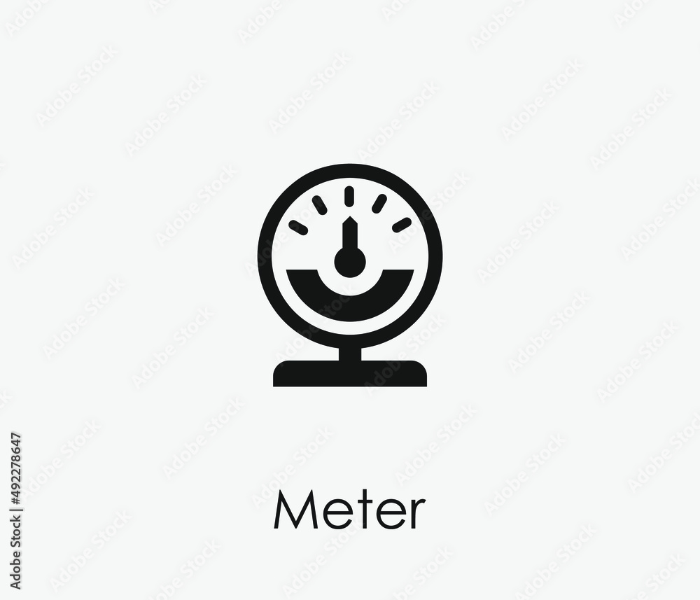 Aufkleber gauge meter vector icon. editable stroke. symbol in line art style for design, presentation, website
