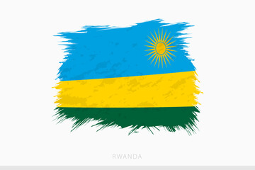 Grunge flag of Rwanda, vector abstract grunge brushed flag of Rwanda.