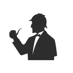 detective with pipe vector illustration