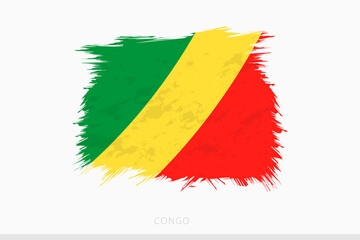 Grunge flag of Congo, vector abstract grunge brushed flag of Congo.