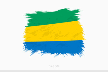 Grunge flag of Gabon, vector abstract grunge brushed flag of Gabon.