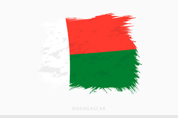 Grunge flag of Madagascar, vector abstract grunge brushed flag of Madagascar.