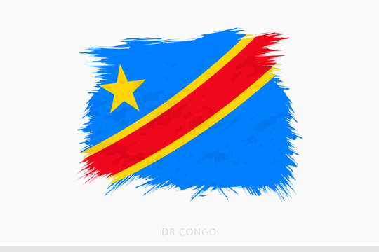 Grunge flag of DR Congo, vector abstract grunge brushed flag of DR Congo.