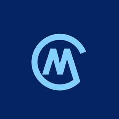 Abstract Modern MC logo. Minimal letters emblem. Simple initial monogram logo vector template for technological company, games, sport