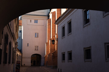 Fototapeta premium Old Town of Warsaw, Dziekania Street
