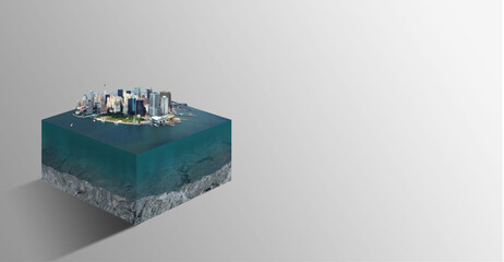 Manhattan on deep upper bay, model 