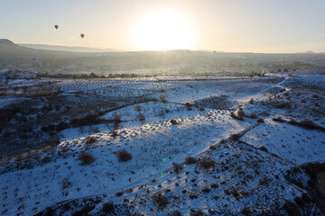 Hot-air balloon in Cappadocia, Turkey.