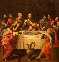 Keuken spatwand met foto VALENCIA, SPAIN - FEBRUAR 14, 2022: The painting  of Last Supper in the Cathedral - Basilica of the Assumption of Our Lady by Juan de Juanes from 16. cent. © Renáta Sedmáková