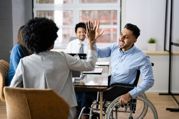 Diverse People High Five Hands