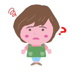 女性　エプロン　店員　イラスト素材