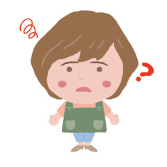 女性　エプロン　店員　イラスト素材