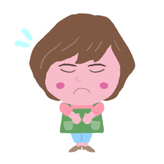 女性　エプロン　店員　イラスト素材