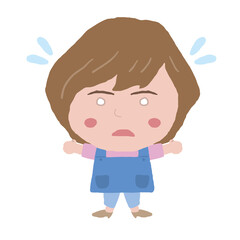 エプロン姿をした女性店員　イラスト素材