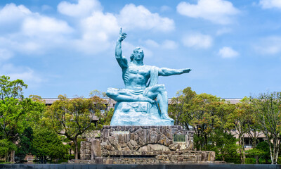 Peace Statue at the Nagasaki Peace Park - obrazy, fototapety, plakaty
