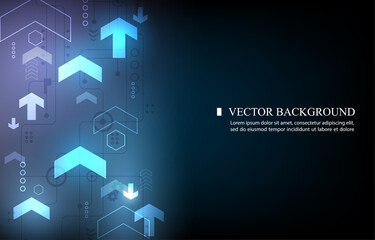 Abstract vector technology arrow futuristic background.