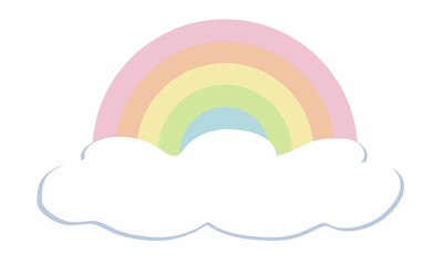 Pastell Regenbogen mit Wolke