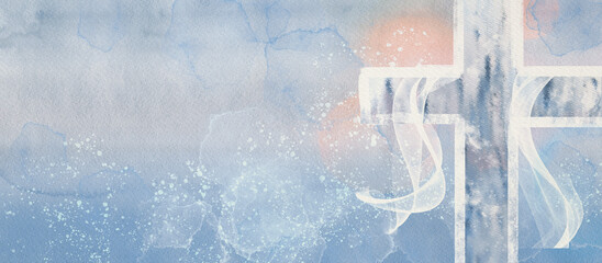 Resurrection. Christian Easter background.
