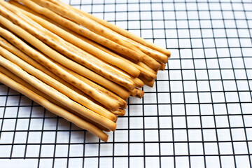Bread sticks on white background