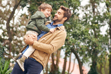 Fototapeta premium Boys day out. Shot of a father and son enjoying a day outdoors.