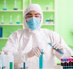 Chemist working in the lab on new experiment