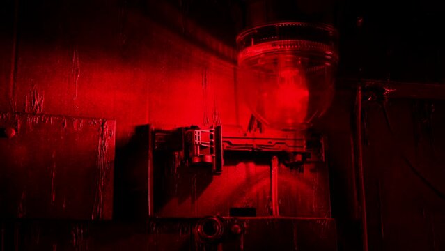 Red Industrial Light Flashes On Wall Looped Shot