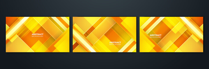 Naklejka premium Orange and yellow background color composition in abstract. Abstract backgrounds with a combination of lines and circle dots can be used for your ad banners, sale banner template, presentation