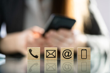 Contact US Icons. Phone, Internet, Email