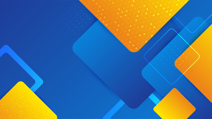 Blue background with orange and yellow color composition in abstract. Abstract backgrounds with a combination of lines and circle dots can be used for your ad banners, sale banner template, and more
