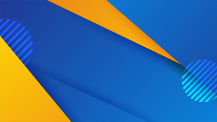 Blue background with orange and yellow color composition in abstract. Abstract backgrounds with a combination of lines and circle dots can be used for your ad banners, sale banner template, and more