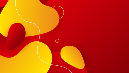 Red background with orange and yellow color composition in abstract. Abstract backgrounds with a combination of lines and circle dots can be used for your ad banners, sale banner template, and more