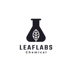 Leaf Laboratory Lab Nature Logo Vector Hipster Retro Vintage Design Inspiration