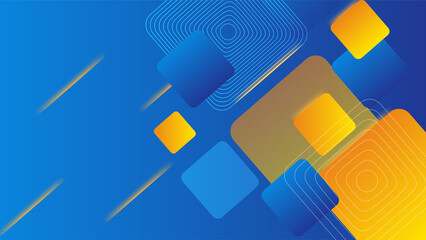 Blue background with orange and yellow color composition in abstract. Abstract backgrounds with a combination of lines and circle dots can be used for your ad banners, sale banner template, and more