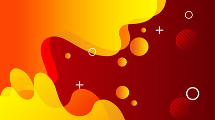 Red background with orange and yellow color composition in abstract. Abstract backgrounds with a combination of lines and circle dots can be used for your ad banners, sale banner template, and more